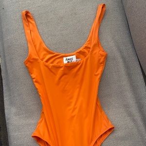 Princess Polly neon orange bodysuit